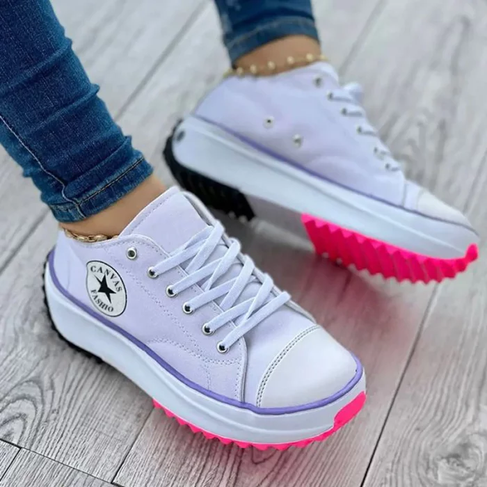 Damen Orthopädische Schnürschuhe mit dicker Sohle