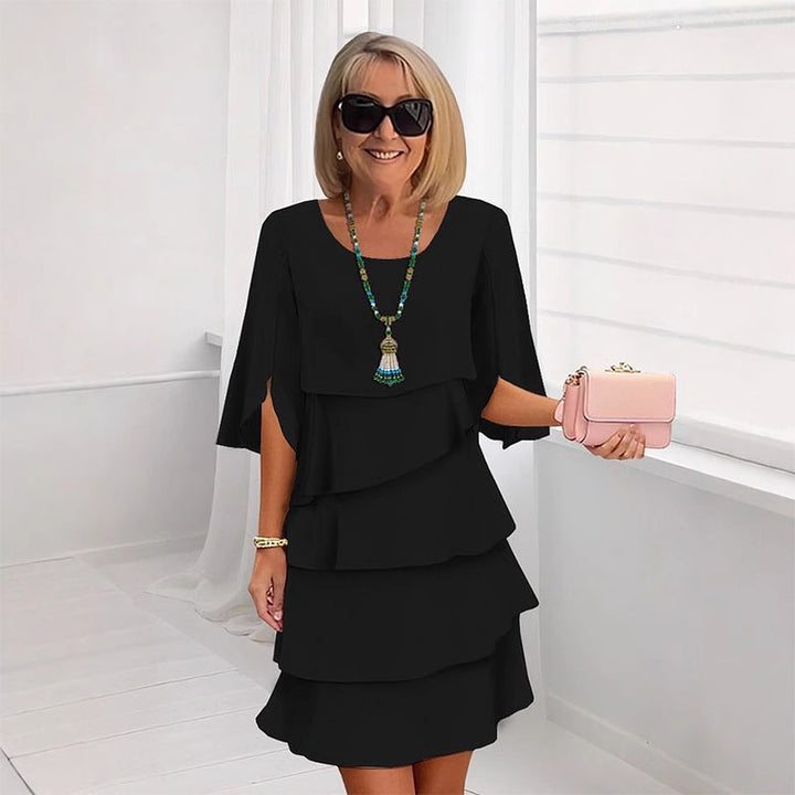 Naomi - Damen Schichtkleid mit Puffärmeln