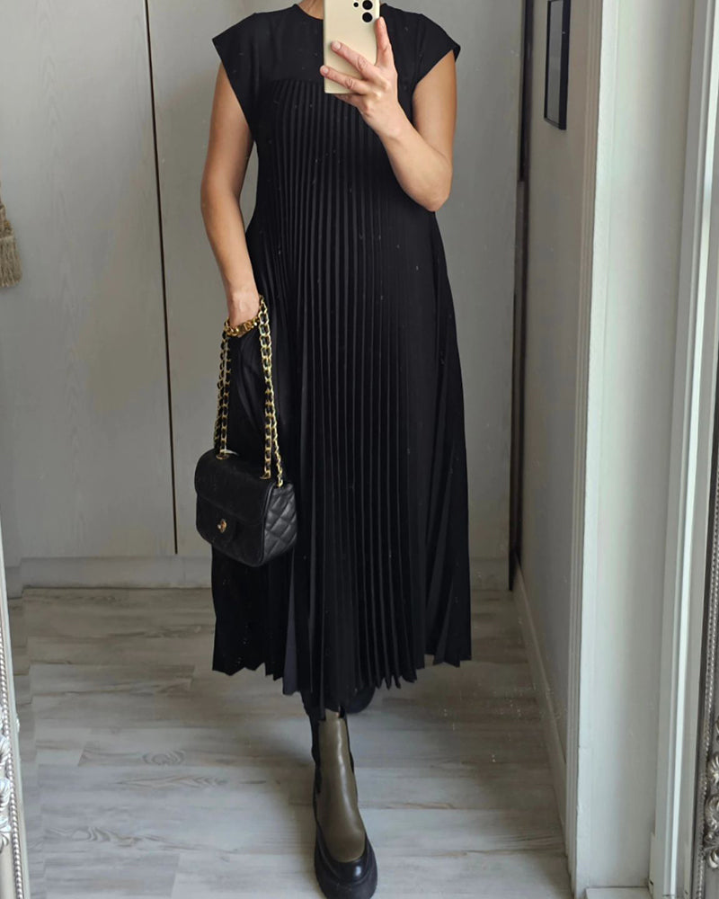 Fern | Damen Fließendes Plissee Maxikleid Cocktail