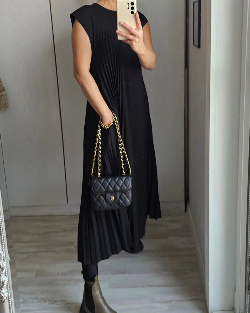 Fern | Damen Fließendes Plissee Maxikleid Cocktail