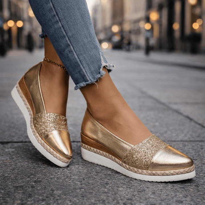 Seraphina - Luxe Glitzer Wedge Sneakers