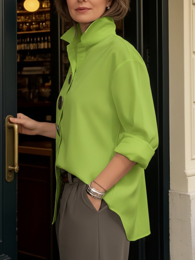 Betty - Damen Oversized Hemd mit Knopfleiste und Spread-Kragen