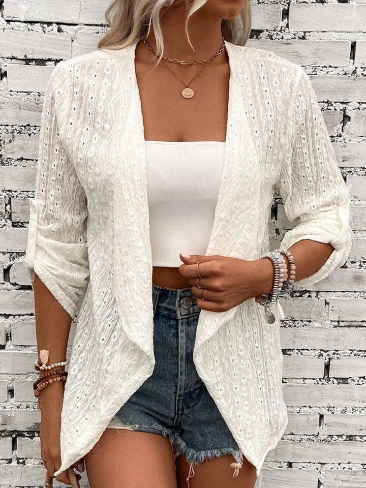 Damen Häkelstrick Cardigan mit lockerer Passform