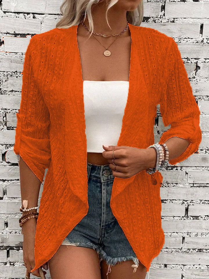 Damen Häkelstrick Cardigan mit lockerer Passform
