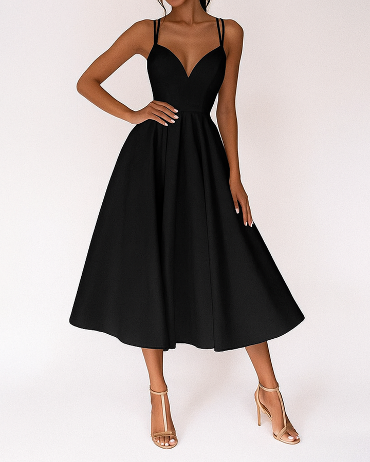 Damen Hochzeitsgast Träger Midi Kleid