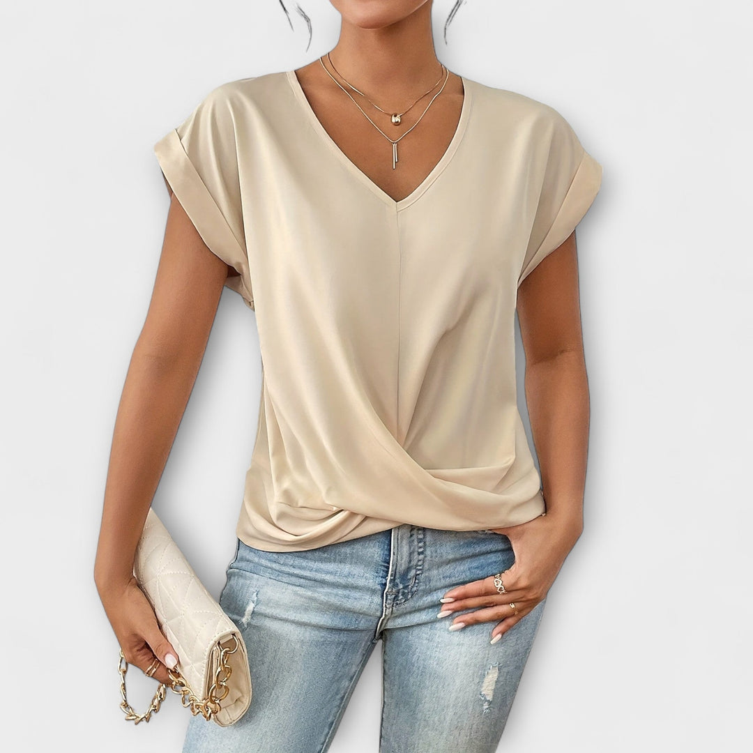 Eloise - V-Ausschnitt-Top mit Knopfdetails
