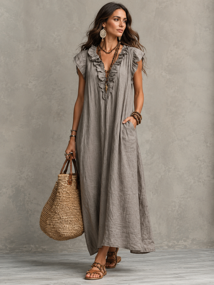 Camélia - Bohemian Bauchversteckende Maxi Kleid