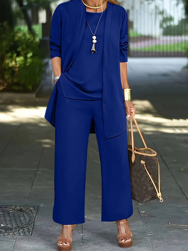 Anna - Drei-teiliger Blazer, Tanktop & Weitbeinige Hosen Ko-ord Set