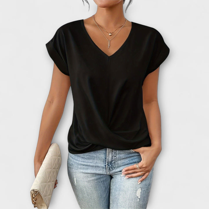 Eloise - V-Ausschnitt-Top mit Knopfdetails