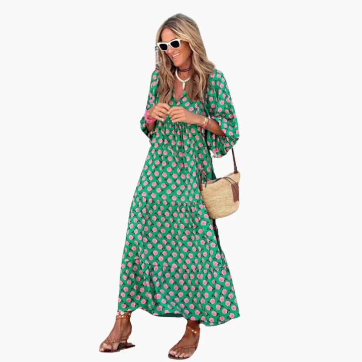 Boho Maxikleid für Frauen - Blumenmuster & Lockere Passform