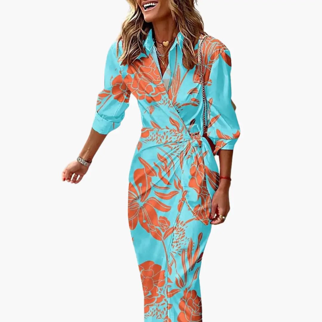 Gestreiftes Hemdkleid – Damen Maxikleid aus Baumwolle