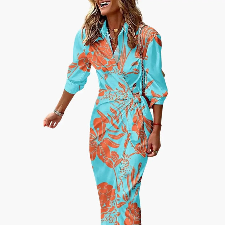 Gestreiftes Hemdkleid – Damen Maxikleid aus Baumwolle