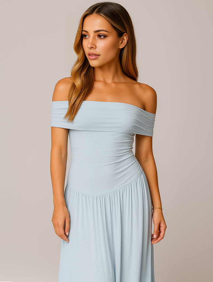 Maxikleid mit Falten für Hochzeitsgäste