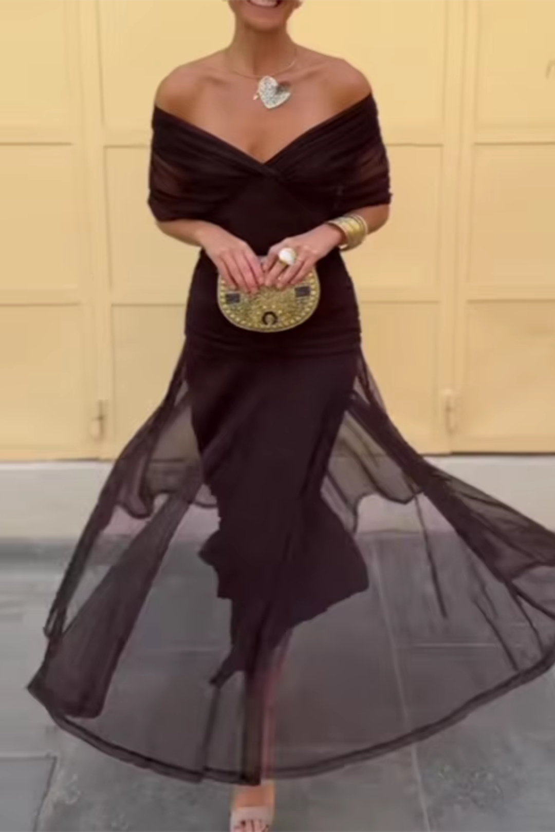 Elin - V-Ausschnitt Maxikleid