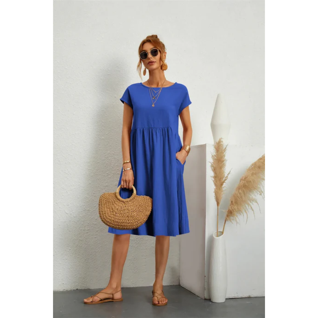 Lara - Damen Sommerkleid mit kurzen Ärmeln und stilvollem Design