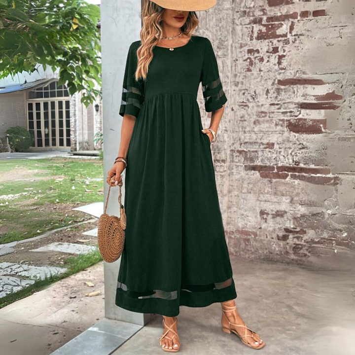Damen Maxikleid mit Kurzarm
