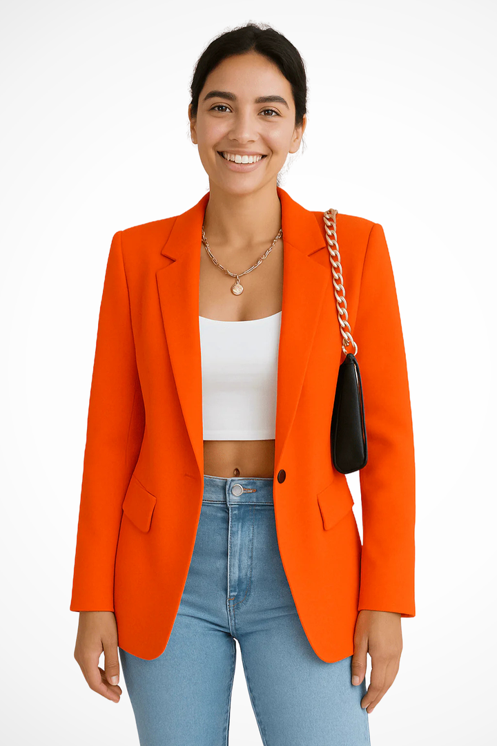 Alexis - Damen Blazerjacke mit offenem Vorderteil und langen Ärmeln