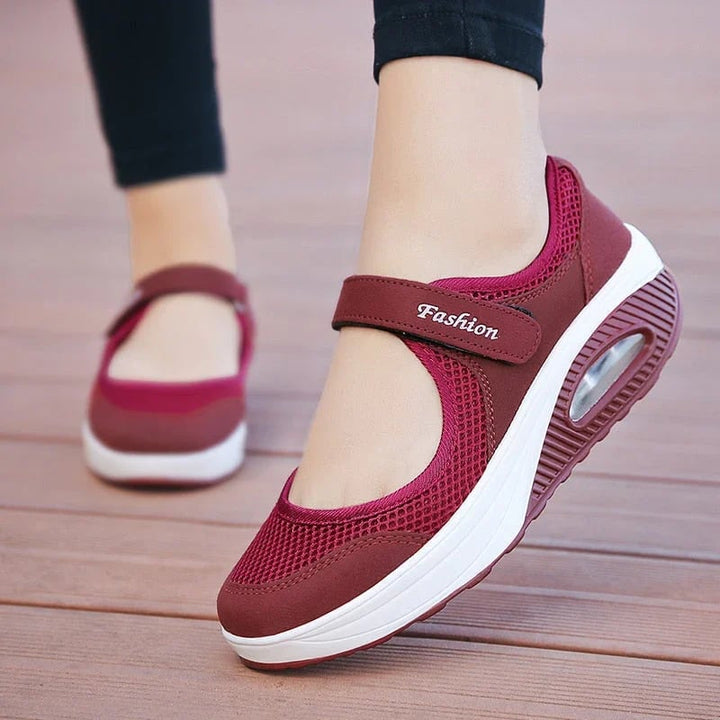 Damen Sneaker mit Plattform und Klettverschluss