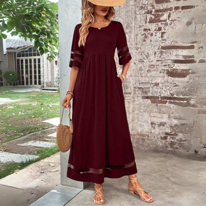 Damen Maxikleid mit Kurzarm