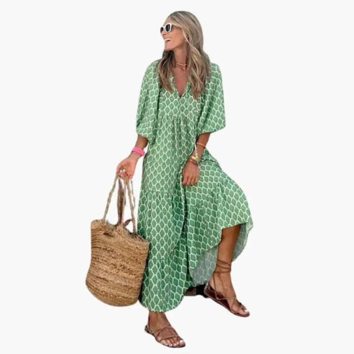 Boho Maxikleid für Frauen - Blumenmuster & Lockere Passform