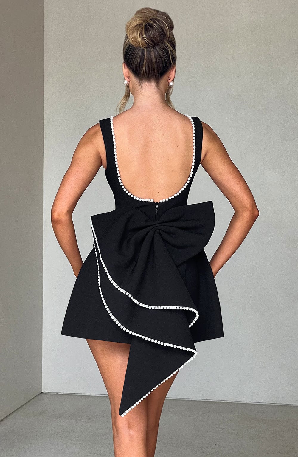 Damen Hochzeitsgast Struktur Mini Kleid
