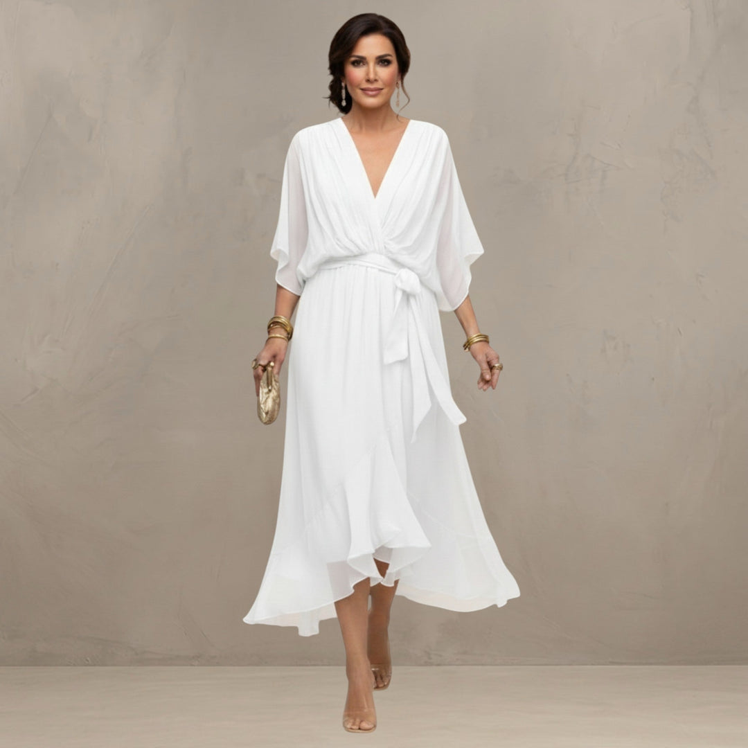 Marta - Elegantes Chiffon Midi Kleid