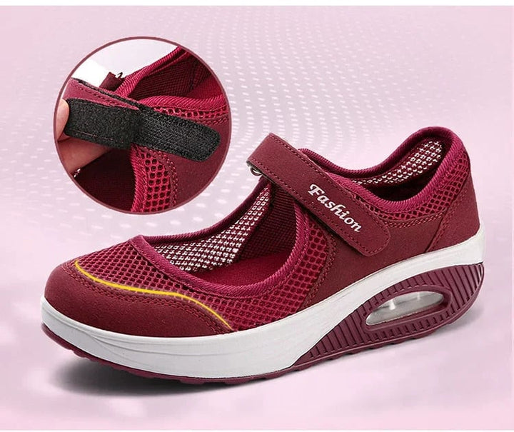 Damen Sneaker mit Plattform und Klettverschluss
