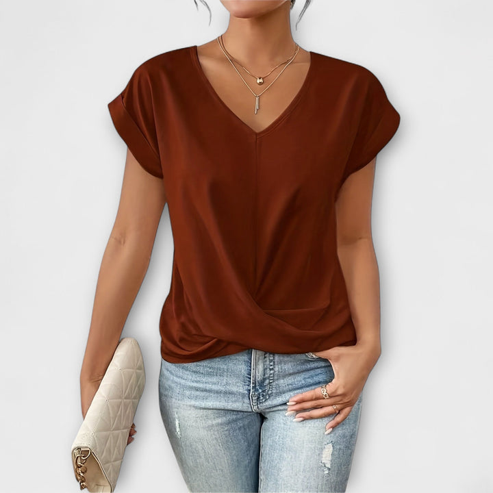 Eloise - V-Ausschnitt-Top mit Knopfdetails