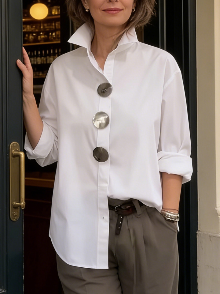 Betty - Damen Oversized Hemd mit Knopfleiste und Spread-Kragen