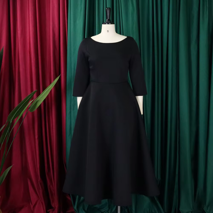 Damen Klassisches A-Linien Midi Hochzeitsgastkleid