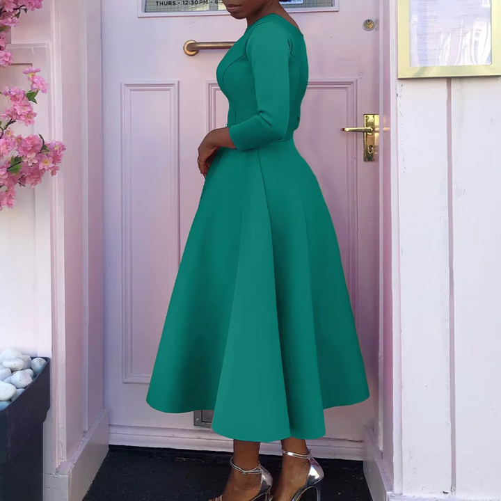 Damen Klassisches A-Linien Midi Hochzeitsgastkleid