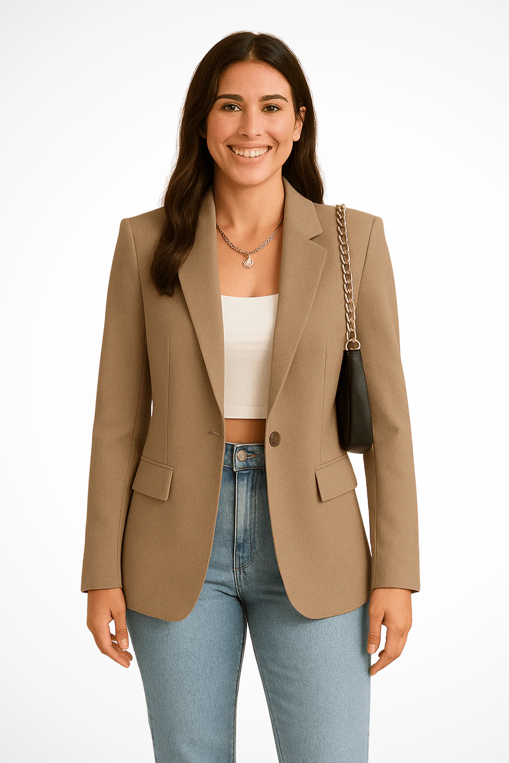 Alexis - Damen Blazerjacke mit offenem Vorderteil und langen Ärmeln