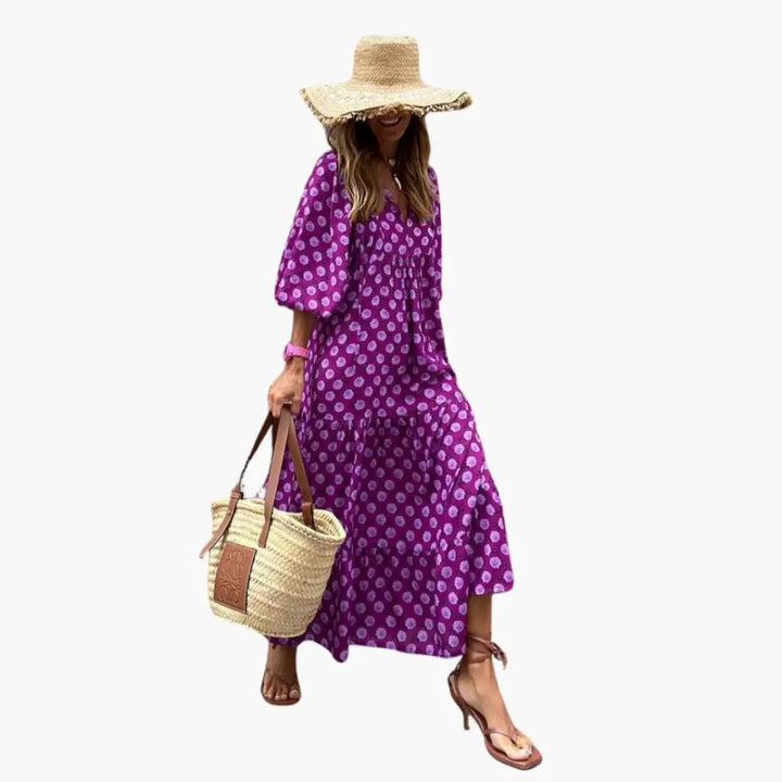 Boho Maxikleid für Frauen - Blumenmuster & Lockere Passform