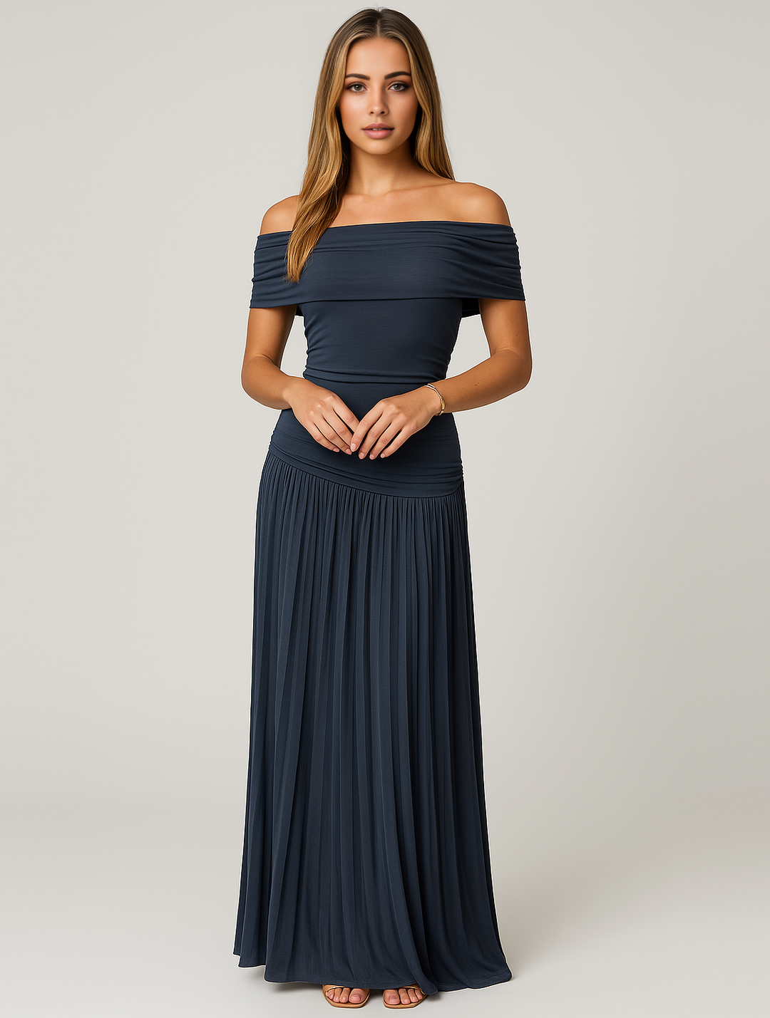 Maxikleid mit Falten für Hochzeitsgäste