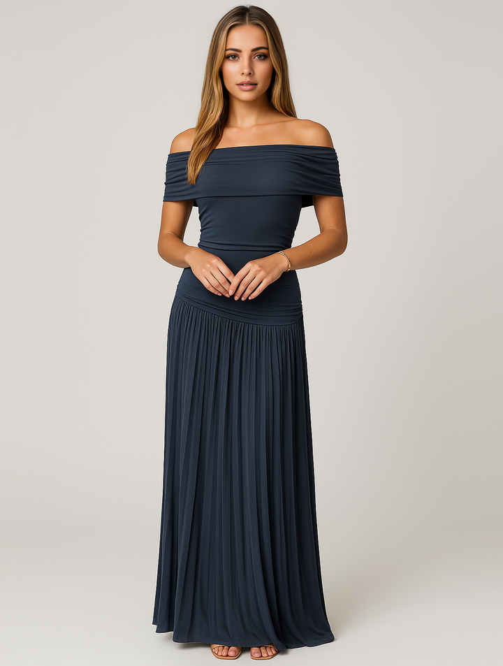 Maxikleid mit Falten für Hochzeitsgäste