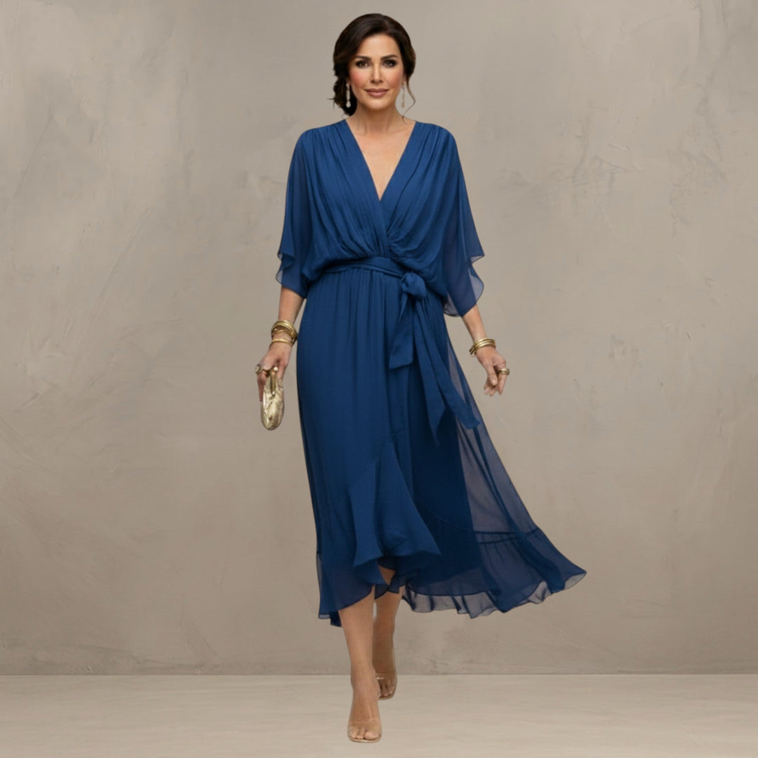 Marta - Elegantes Chiffon Midi Kleid