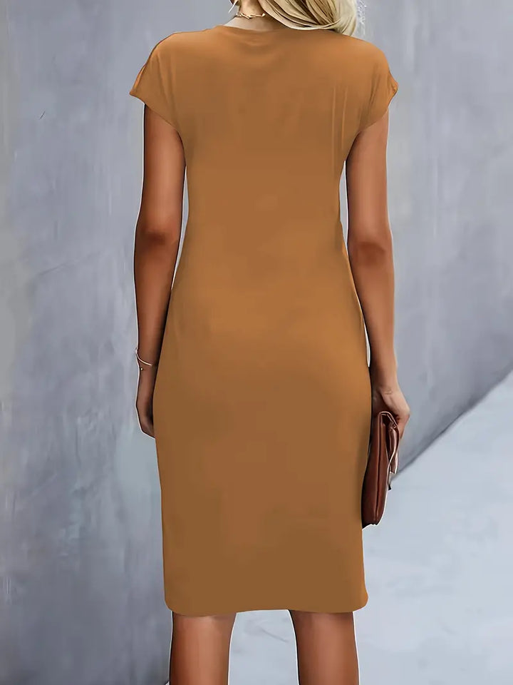 Jula - Damen Midikleid mit Raffdetail und Kurzarm