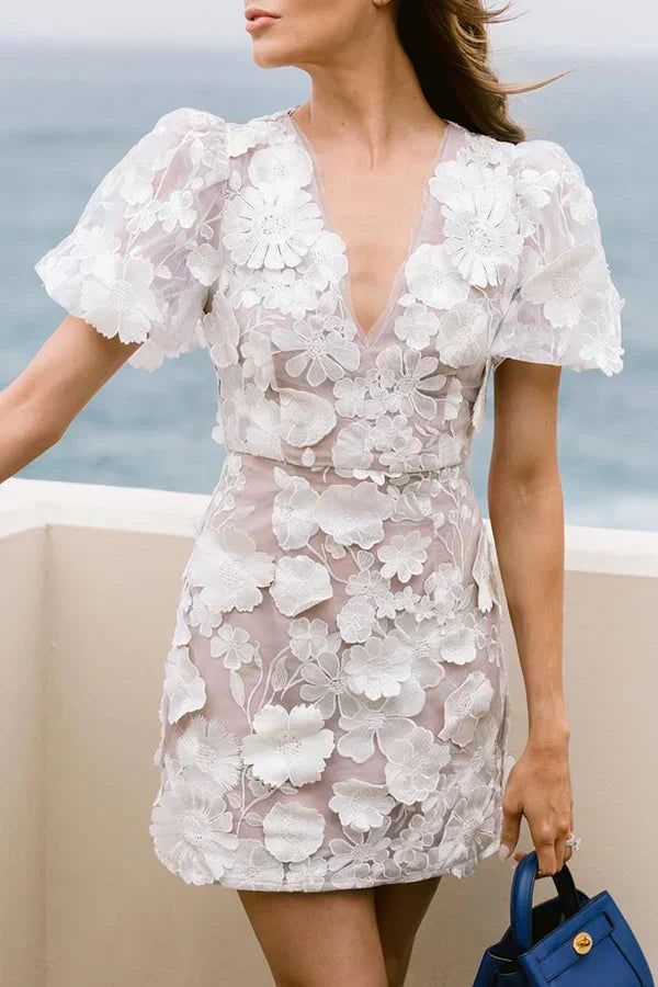 Damen Floral Mini Kleid