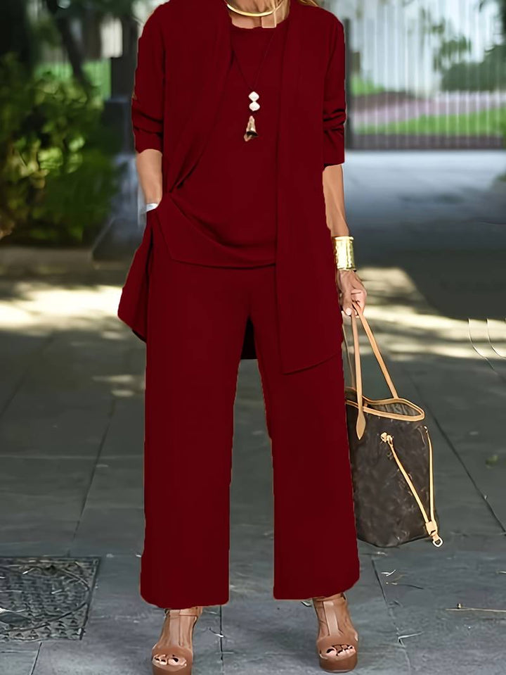 Anna - Drei-teiliger Blazer, Tanktop & Weitbeinige Hosen Ko-ord Set