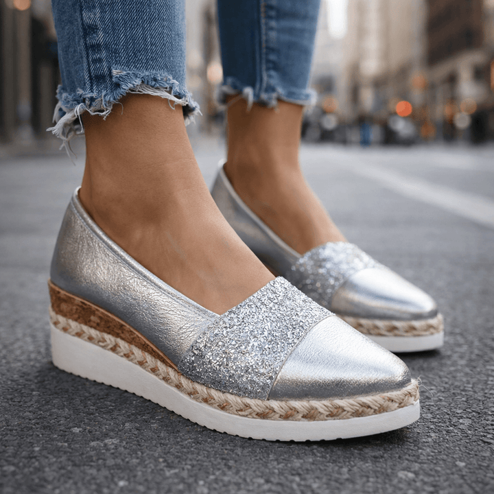 Seraphina - Luxe Glitzer Wedge Sneakers