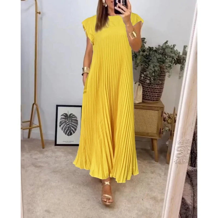 Fern | Damen Fließendes Plissee Maxikleid Cocktail