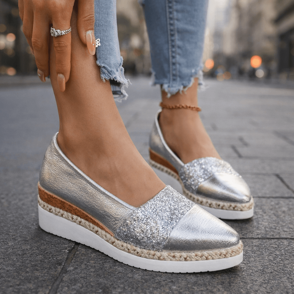 Seraphina - Luxe Glitzer Wedge Sneakers
