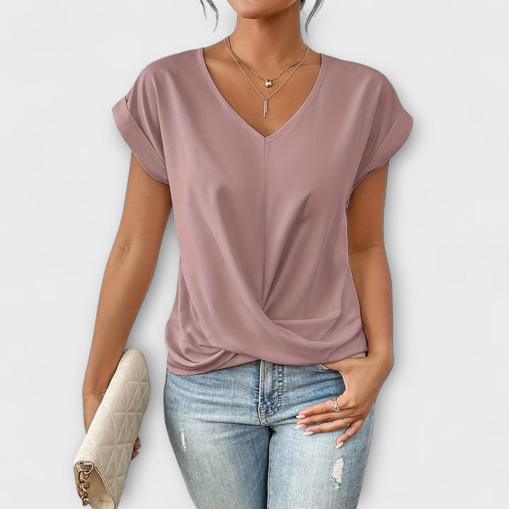 Eloise - V-Ausschnitt-Top mit Knopfdetails
