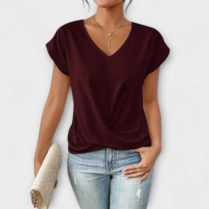 Eloise - V-Ausschnitt-Top mit Knopfdetails