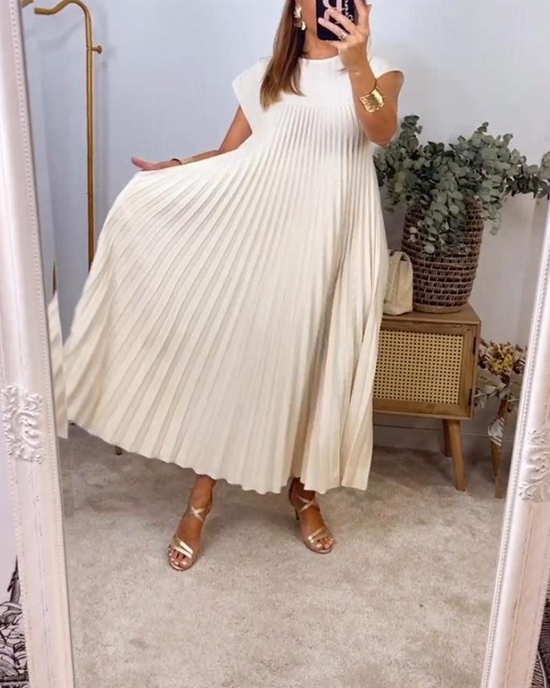 Fern | Damen Fließendes Plissee Maxikleid Cocktail
