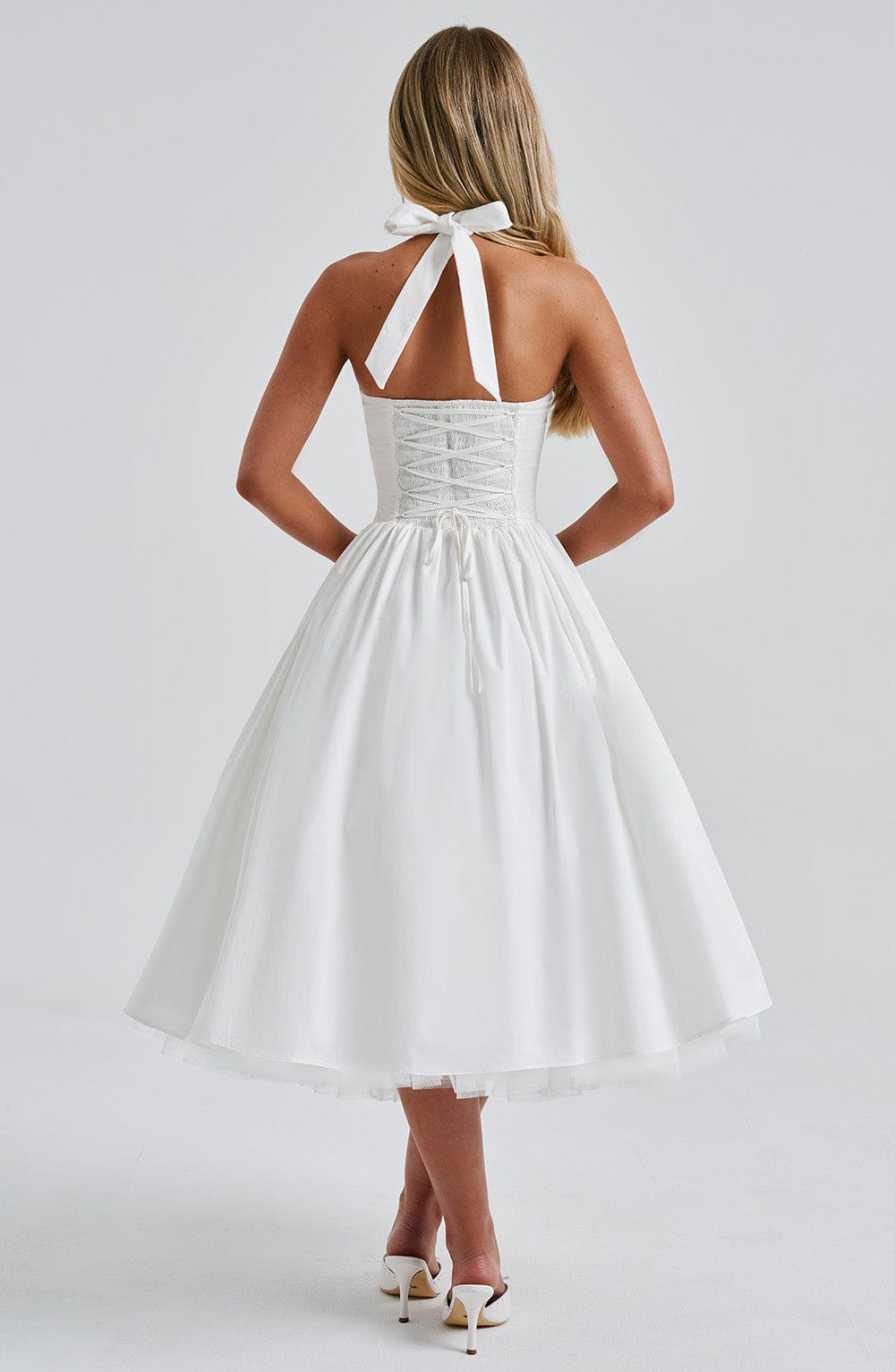 Damen Hochzeitsgast Halter Midi Kleid
