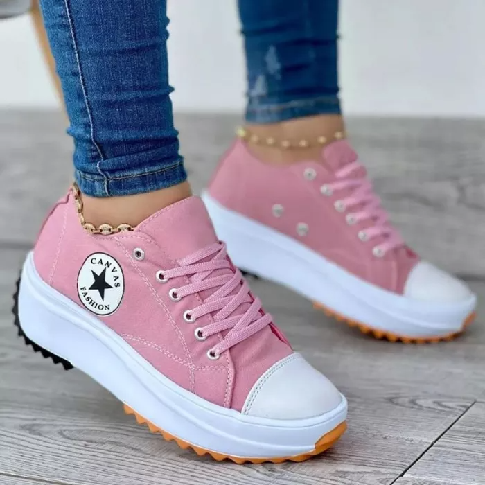 Damen Orthopädische Schnürschuhe mit dicker Sohle