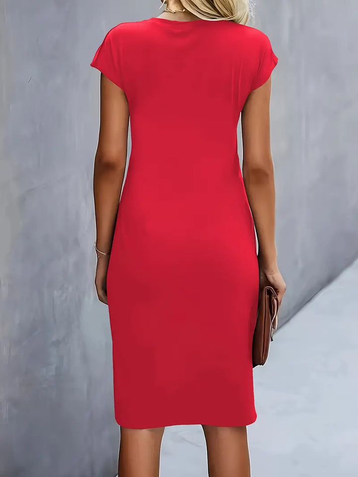 Jula - Damen Midikleid mit Raffdetail und Kurzarm