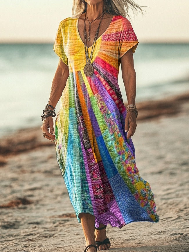 Lara - Damen Kleid mit Sonnenmuster