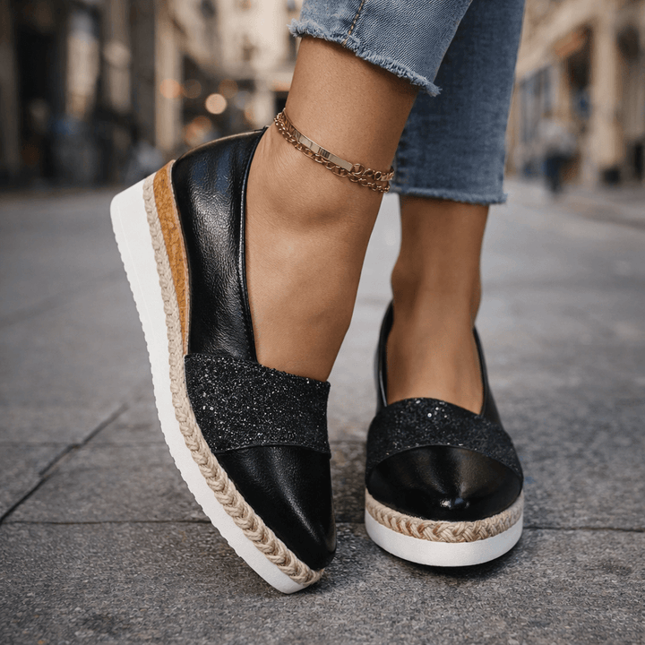 Seraphina - Luxe Glitzer Wedge Sneakers